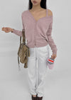 Ratmiss One-shoulder Knit Cardigan