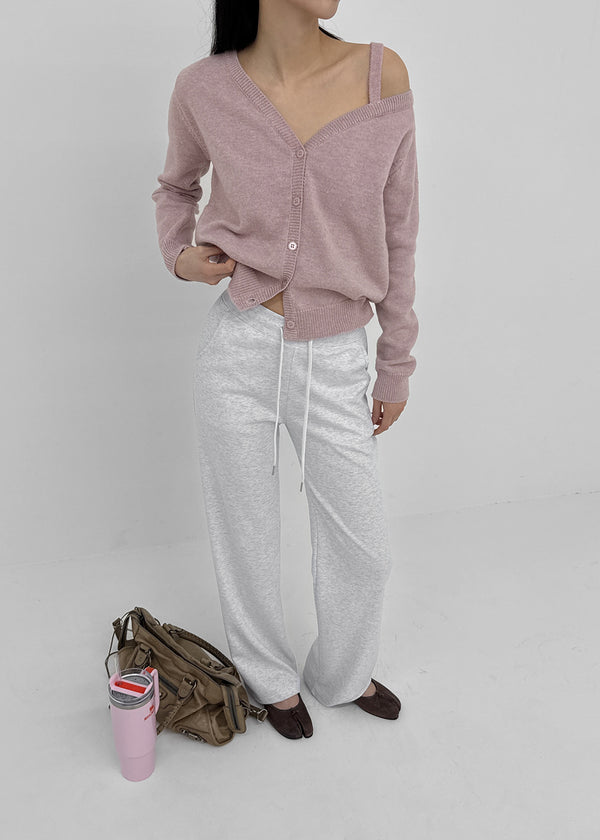 Ratmiss One-shoulder Knit Cardigan