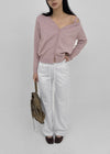 Ratmiss One-shoulder Knit Cardigan