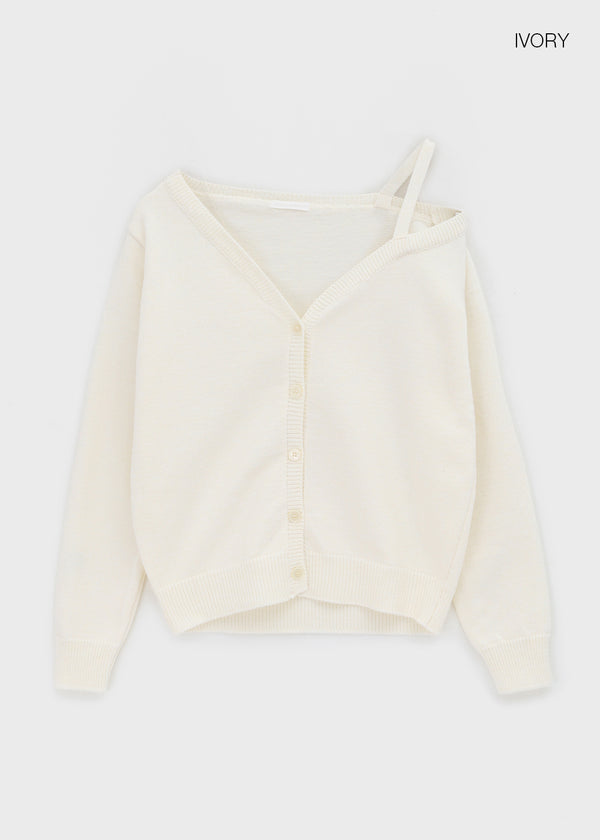 Ratmiss One-shoulder Knit Cardigan