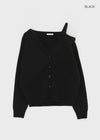 Ratmiss One-shoulder Knit Cardigan