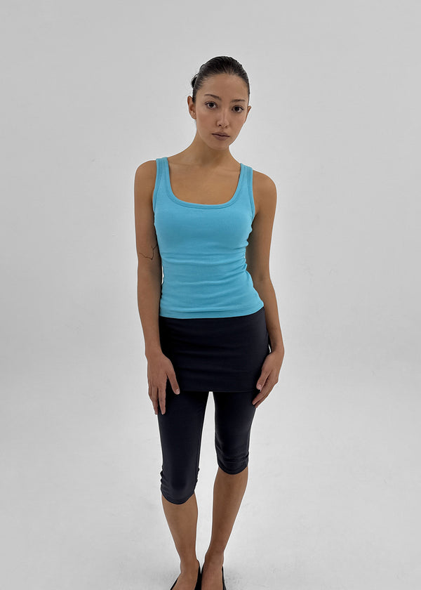 [MADE] Coogie U-Neck Ribbed Sleeveless Top (Built-in Cap)