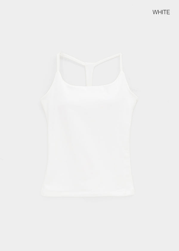 [MADE] Perky Back-Point Sleeveless Top (Built-in Cap)