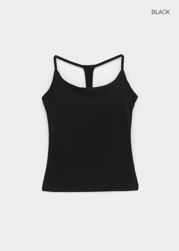 [MADE] Perky Back-Point Sleeveless Top (Built-in Cap)