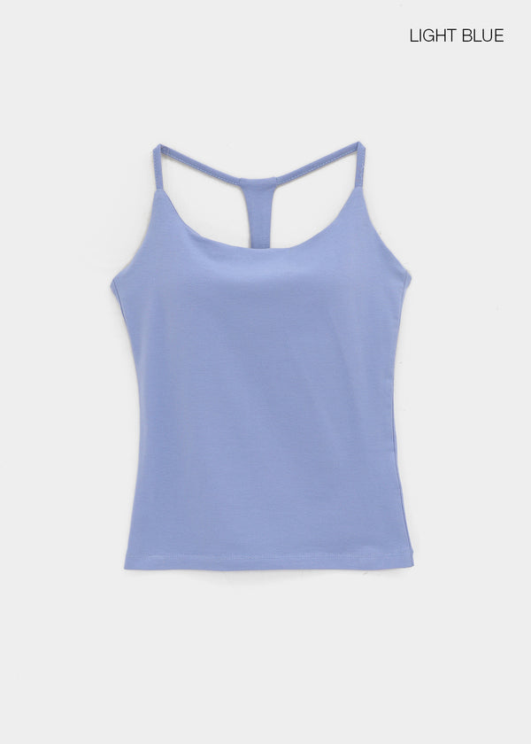 [MADE] Perky Back-Point Sleeveless Top (Built-in Cap)