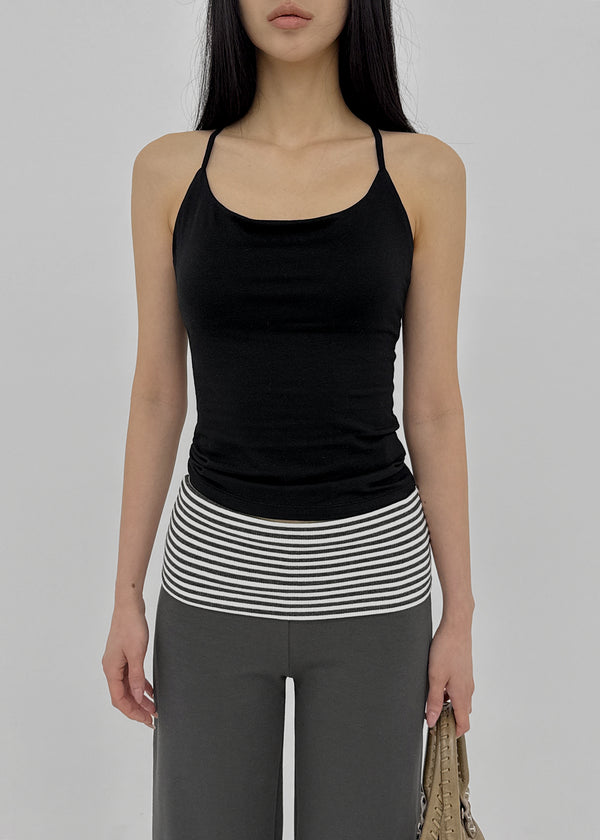 [MADE] Perky Back-Point Sleeveless Top (Built-in Cap)