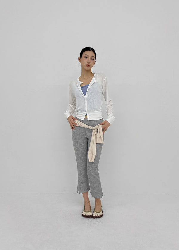 Naring See-through Round Neck Cardigan