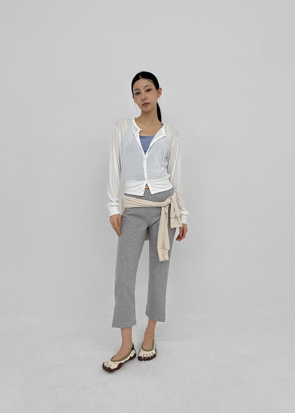 Naring See-through Round Neck Cardigan