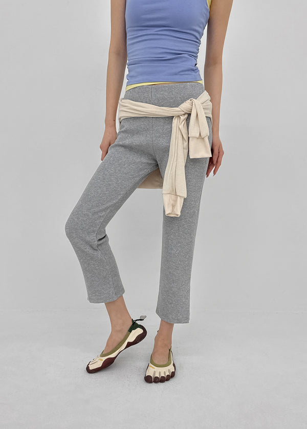 Deagle Banded Ribbed Slit Cropped Leggings