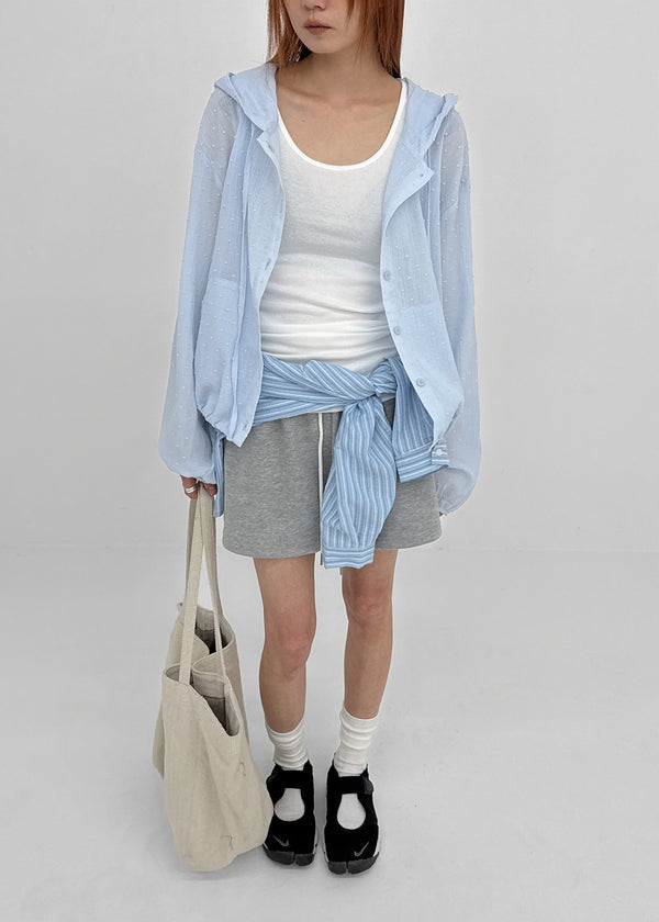 Libeno U-neck Long Sleeveless Top