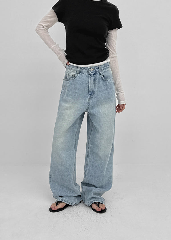 Nader Washed Wide Denim Pants