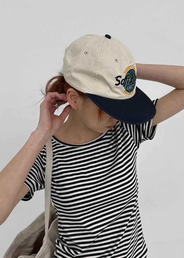 Muar Embroidered Color Block Camp Cap