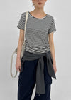 Pao Striped Round Short Sleeve Tee