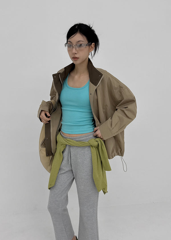 Rohing Color-block High-neck Field Jacket