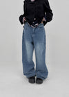 Monoch Back Pocket Wide Denim Pants