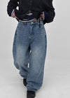 Monoch Back Pocket Wide Denim Pants