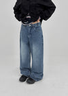 Monoch Back Pocket Wide Denim Pants