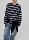 Noise Tencel Striped Long Sleeve Tee