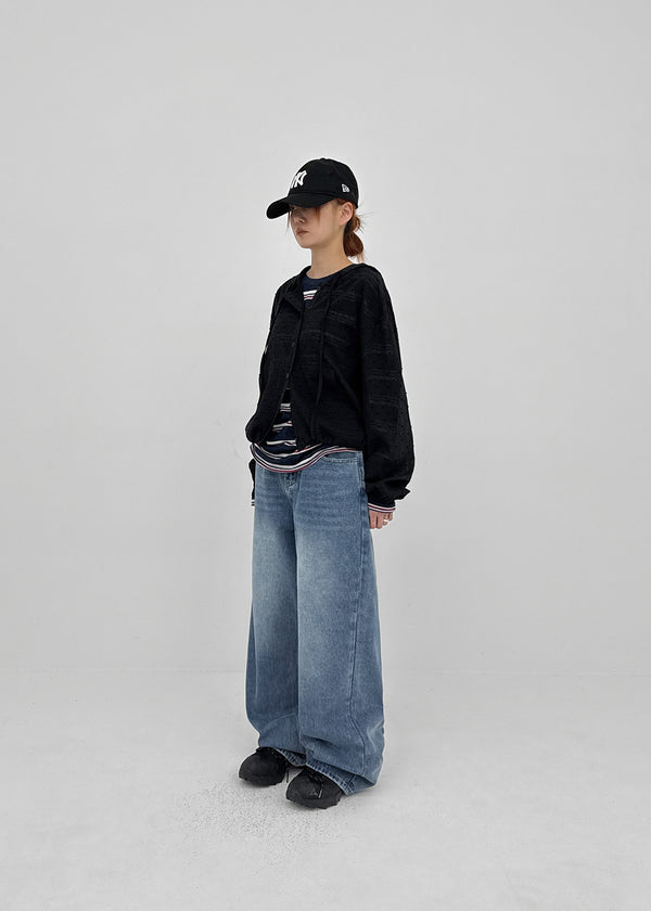 [MADE] Yulia Loose-Fit Sheer Hooded Cardigan