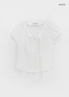 [MADE] Rouer Tie Short-Sleeve Blouse