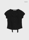 [MADE] Rouer Tie Short-Sleeve Blouse