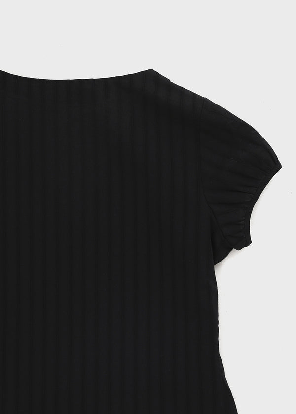 [MADE] Rouer Tie Short-Sleeve Blouse