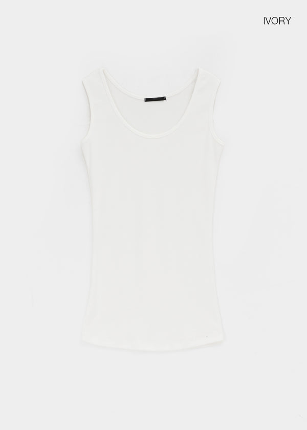 Libeno U-neck Long Sleeveless Top