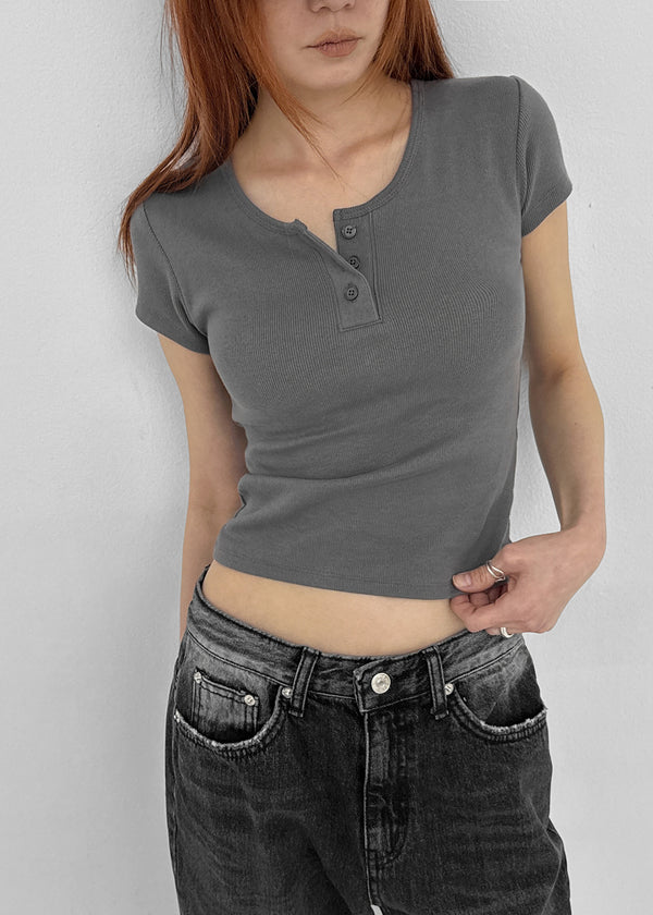 [MADE] Easy Henry Neck Short Sleeve Tee (Built-in Cap)