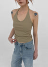 [MADE] Flote Halter String Sleeveless Top (Built-in Cap)