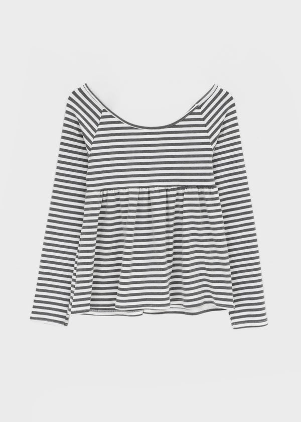 Rayville Striped Off-shoulder Long Sleeve Tee