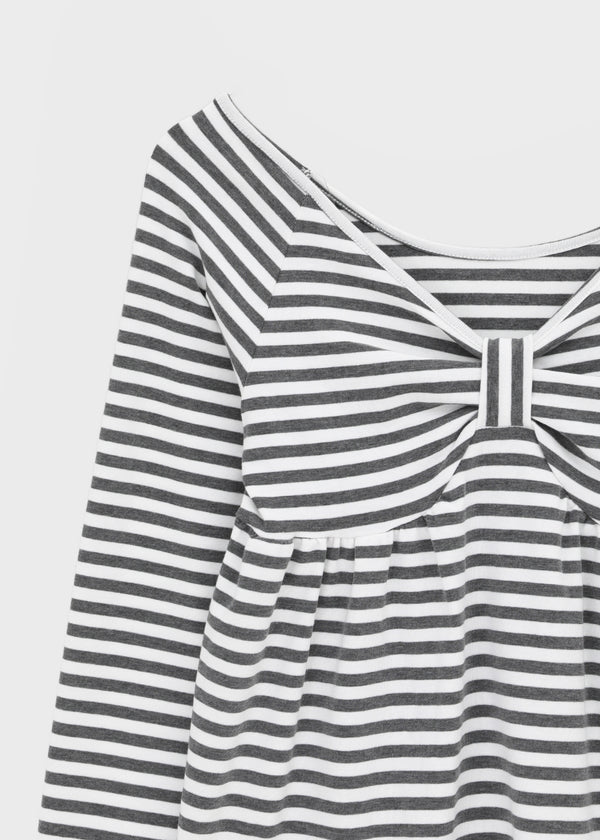 Rayville Striped Off-shoulder Long Sleeve Tee