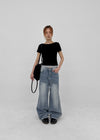 Etman Bijou Wide Denim Pants