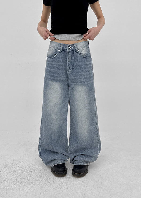 Etman Bijou Wide Denim Pants