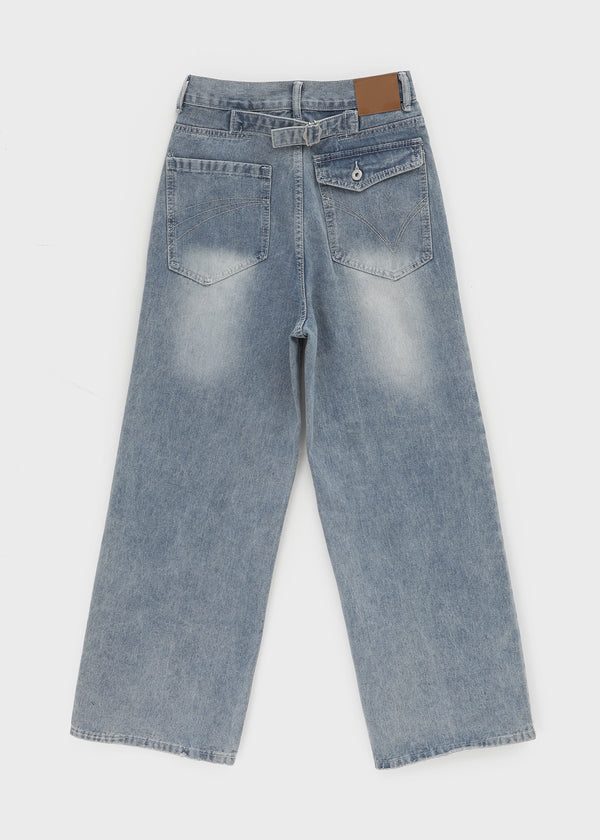 Etman Bijou Wide Denim Pants