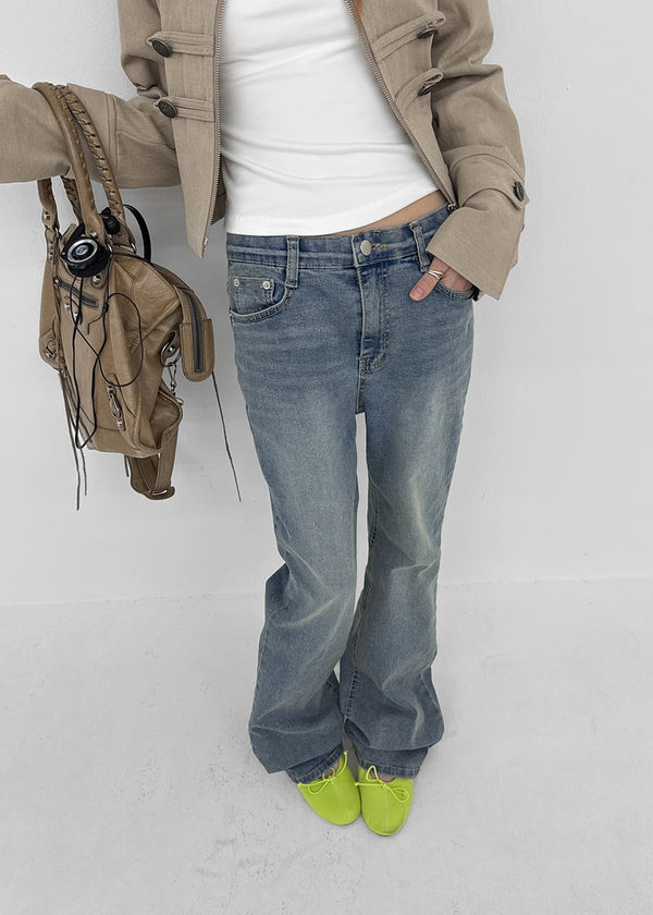 Too God Washed Elastic Stretch Bootcut Denim Pants