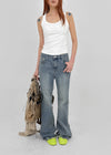Too God Washed Elastic Stretch Bootcut Denim Pants