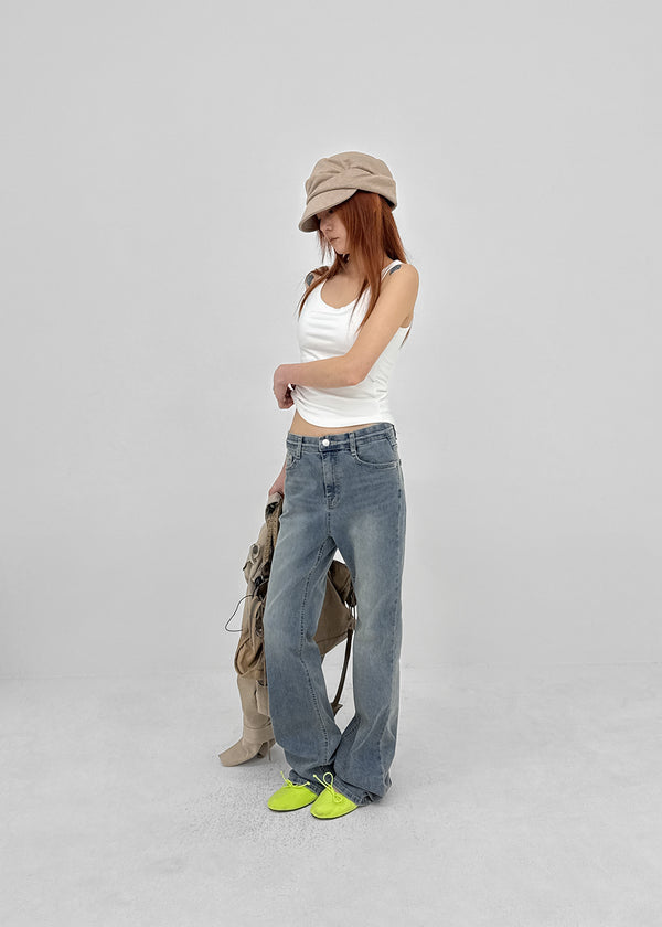 Too God Washed Elastic Stretch Bootcut Denim Pants
