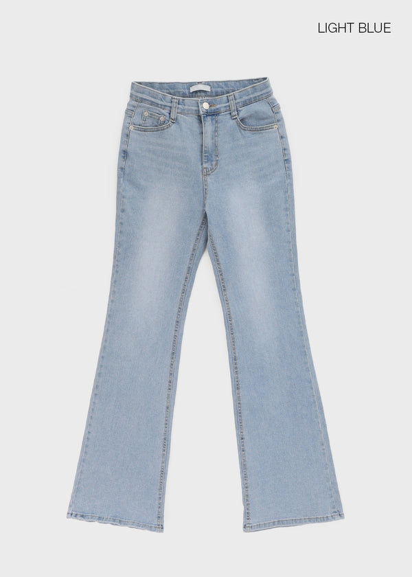 Too God Washed Elastic Stretch Bootcut Denim Pants