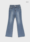 Too God Washed Elastic Stretch Bootcut Denim Pants