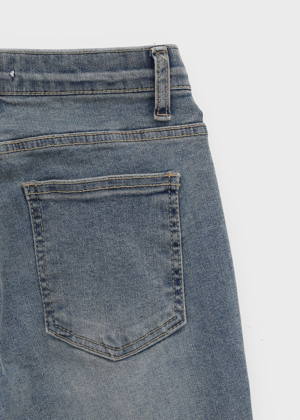 Too God Washed Elastic Stretch Bootcut Denim Pants