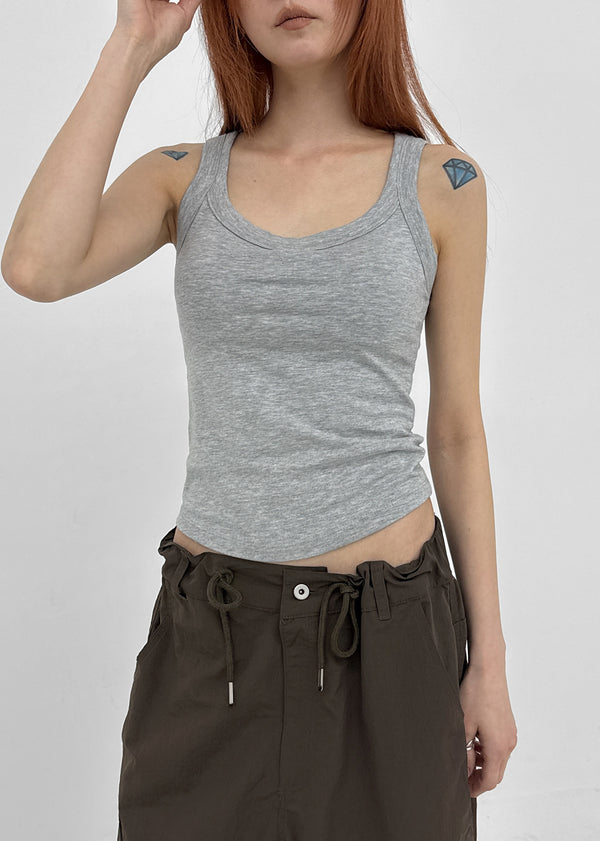 [MADE] Herif Square U-Neck Sleeveless Top (Built-in Cap)