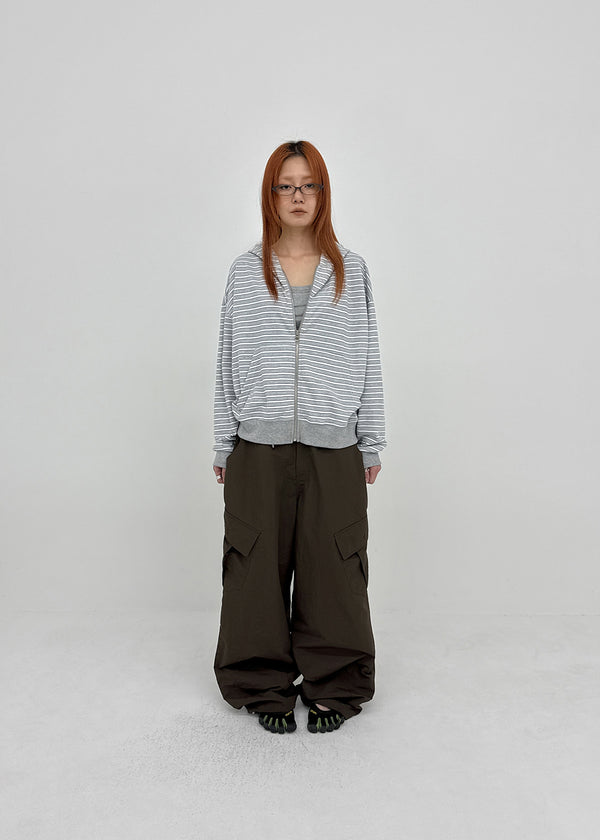 Welshic Striped Zip-up Hoodie