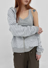 Welshic Striped Zip-up Hoodie