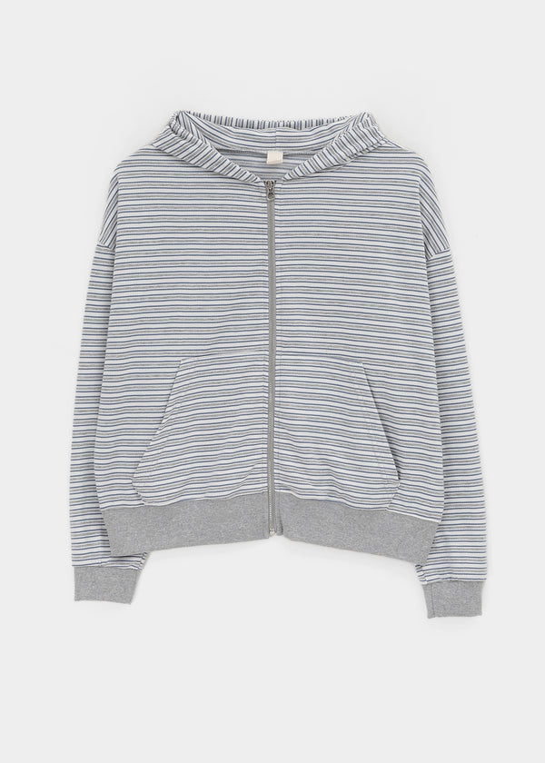 Welshic Striped Zip-up Hoodie