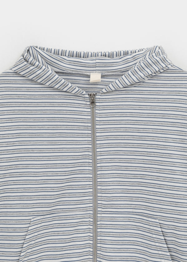 Welshic Striped Zip-up Hoodie
