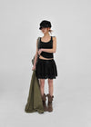 Safen Punched Cancan Mini Skirt Pants