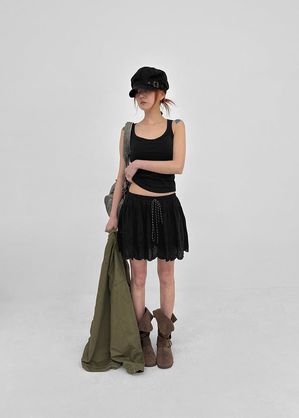 Safen Punched Cancan Mini Skirt Pants