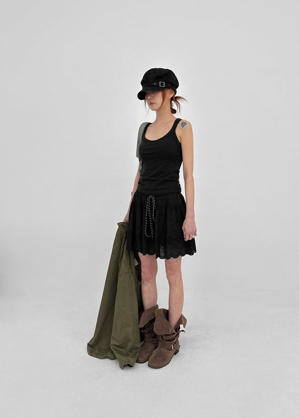 Safen Punched Cancan Mini Skirt Pants