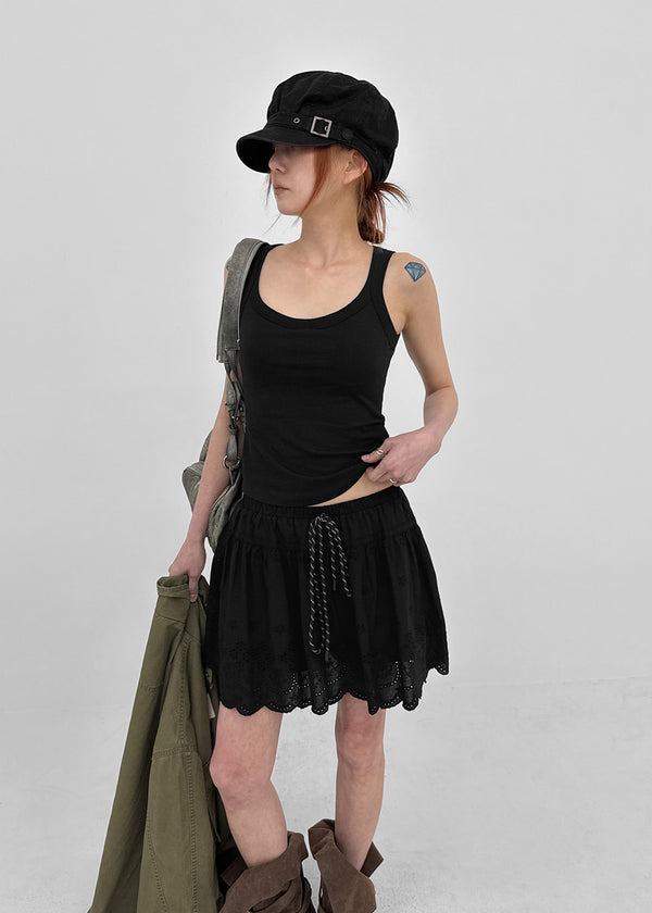 Safen Punched Cancan Mini Skirt Pants