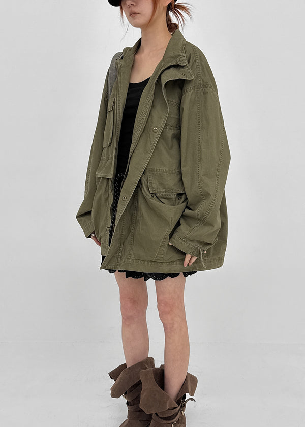 Tark Vintage Washed High-neck Field Jacket